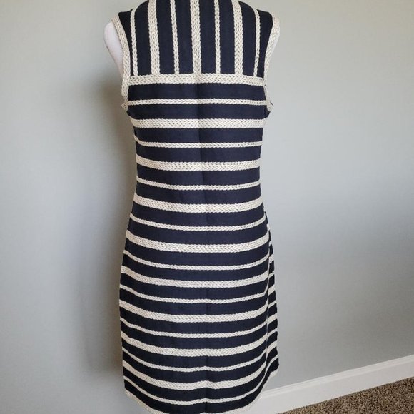 Max Studio Navy And Cream Sleeveless Dress - Picture 3 of 6